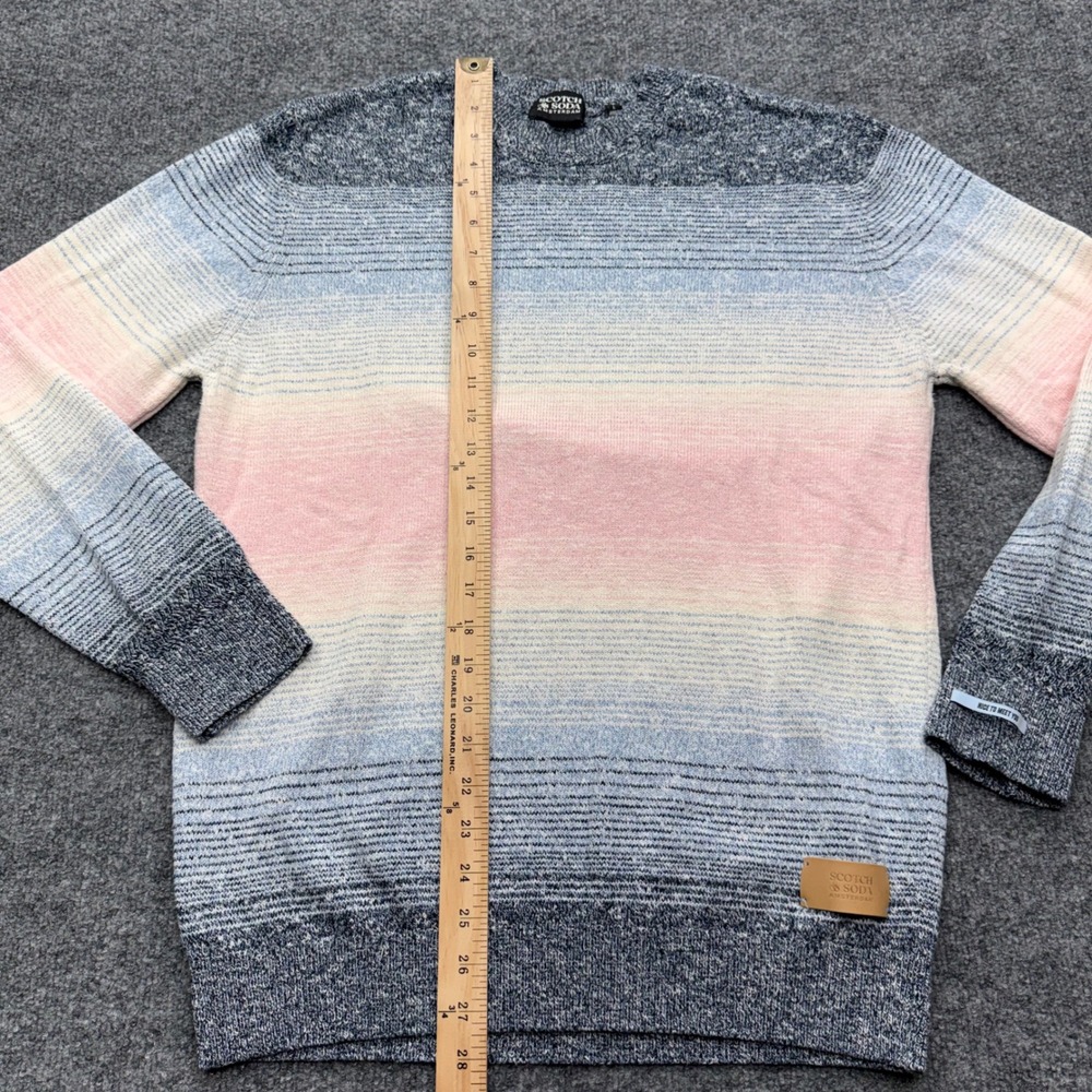 Scotch & Soda Mens Blue Pink Ombre Space Dye Crewneck Sweater Large - Picture 6 of 9